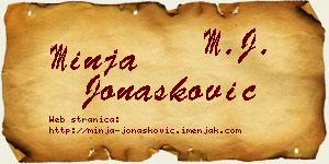 Minja Jonašković vizit kartica